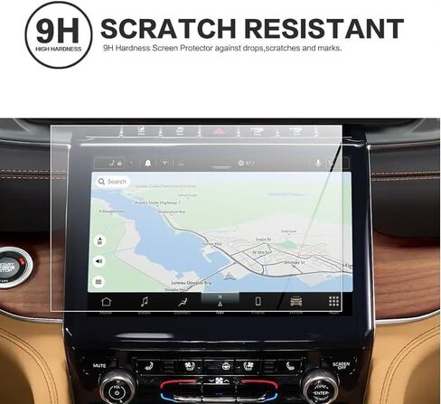 واقي الشاشة متوافق مع 2021-2025 Grand Cherokee/Grand Cherokee L 10.1 "الشاشة التي تعمل باللمس ، واقي الشاشة الزجاجية المقسى ، Grand Cherokee 10.1inch شاشة تعمل باللمس مناسبة in Kuwait