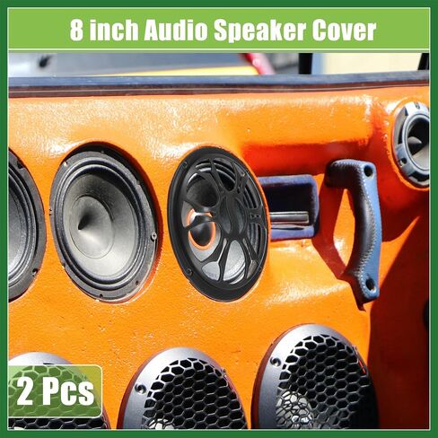 Motoforti Universal 8" Car Speaker Grills Cover Round 8 Inch Audio Speaker Subwoofer Guard Protective Case with Mounting Screws ABS Black - Pack of 2 Long-lasting in Saudi Arabia