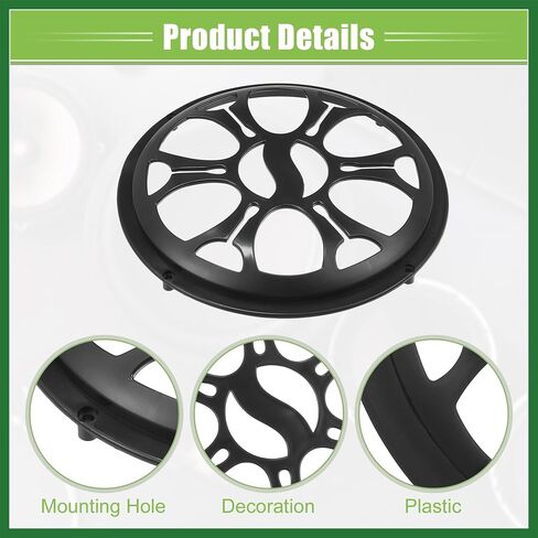 Motoforti Universal 8" Car Speaker Grills Cover Round 8 Inch Audio Speaker Subwoofer Guard Protective Case with Mounting Screws ABS Black - Pack of 2 Long-lasting in Saudi Arabia