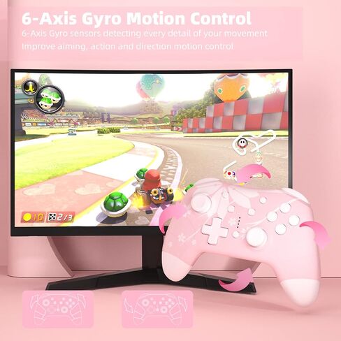 Mytrix Sakura Pro Wireless Controller متوافق مع Nintendo Switch و Windows PC IOS Android Steam Deck و Bluetooth Controller مع أزرار قابلة للبرمجة وتوربو النار التلقائي واهتزاز الحركة in Kuwait