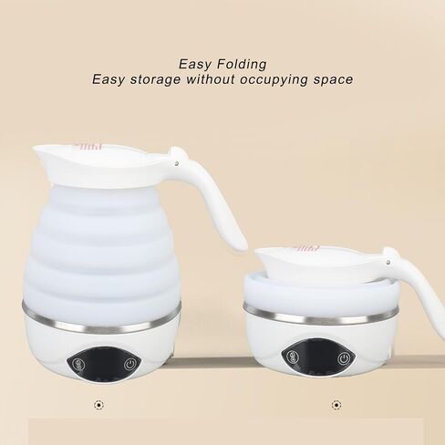 700 مل غلاية سليكون غلاية سليكون ، غلاية قابلة للطي محمولة للشاي والقهوة ، 850W غلايات كهربائية صغيرة مغلقة ، الجهد 90‑240V (قابس الولايات المتحدة) in Saudi Arabia