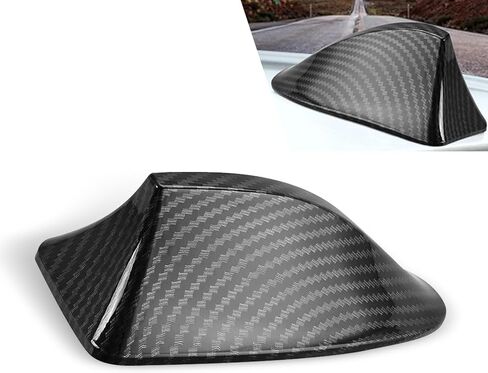 1 PC Car Shark Hobering ، 6.77 "× 3.03" × 2.55 "إشارة ABS ABS التي تتلقى هوائيًا ، 3 أمتار ملحقات التثبيت غير المدمرة ، للسيارات (ألياف الكربون الأسود) in Kuwait