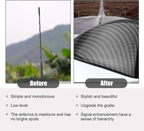 1 PC Car Shark Hobering ، 6.77 "× 3.03" × 2.55 "إشارة ABS ABS التي تتلقى هوائيًا ، 3 أمتار ملحقات التثبيت غير المدمرة ، للسيارات (ألياف الكربون الأسود) in Kuwait