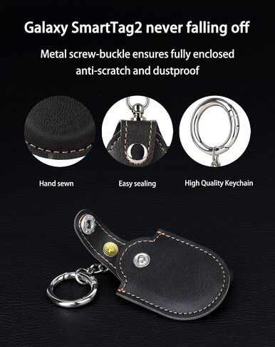 Foluu Leather Case for Samsung Galaxy SmartTag2-2 Pack with Key Ring for Keys in Kuwait