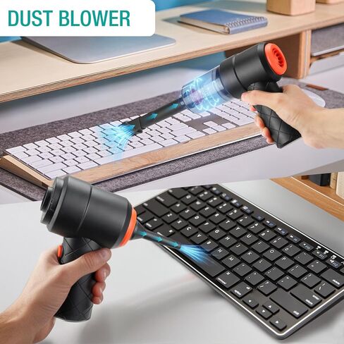Duster Air Air مضغوط ، أنابيب الهواء الكهربائي ، منفاخ هواء اللاسلكي القابل لإعادة الشحن لتنظيف لوحة المفاتيح والكمبيوتر الشخصي ، لا يمكن تعديلها بدون تعليمية للسيارة والمنزل ، ويحل محل علبة الهواء المضغوط in Kuwait