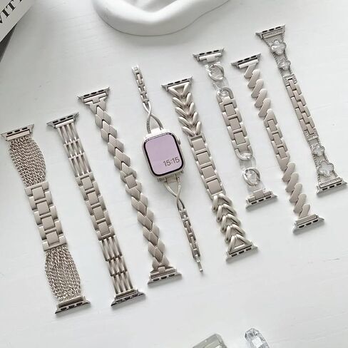 Perfectly Compatible with Apple Watch Series - Enhance Your Style with the Starlight Stainless Steel Watch Band - Elevate Your Look with this Fashionable and Durable Watch Strap Designed in Saudi Arabia