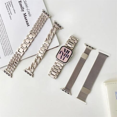 Perfectly Compatible with Apple Watch Series - Enhance Your Style with the Starlight Stainless Steel Watch Band - Elevate Your Look with this Fashionable and Durable Watch Strap Designed in Saudi Arabia