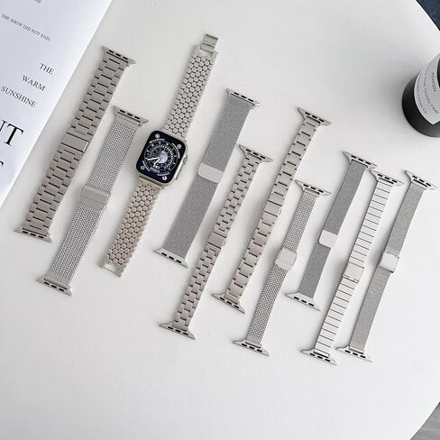 Perfectly Compatible with Apple Watch Series - Enhance Your Style with the Starlight Stainless Steel Watch Band - Elevate Your Look with this Fashionable and Durable Watch Strap Designed in Saudi Arabia