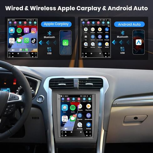 [2G+64G] Android Car Stereo for Ford Fusion Mondeo 2013 2014 2015 2015 2017 2018 2019 Wireless Carplay & Android Auto ، Hodozzy 9.7 inch vertical touch screen gps wifi Bluetooth fm hifi swc+camper in Kuwait
