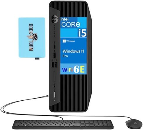 HP Pro SFF 400 G9 Business Desktop ، Intel Core I5-12500 (Beat I7-11700T) ، 16GB RAM ، 512GB SSD ، WIFI 6E ، Bluetooth 5.2 ، RJ-45 ، Win 10 Pro مع لوحة المفاتيح ، Mouse ، & DKZ HUB USB Portrand in Kuwait