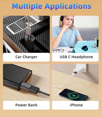 Moko USB C إلى USB Adapter 10GBPS ، USB C 3.2 Gen 2 Male to USB محول أنثى متوافق مع أجهزة iPhone 15 Pro Max و MacBook Pro و iPad و IMAC و Thunderbolt 4/3. in Kuwait