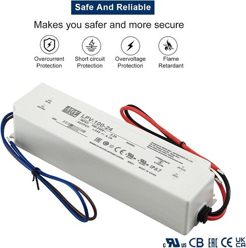 LPV-100-24 24V 4.2A 100.8W IP67 مزود الطاقة المقاوم للماء لإضاءة LED in Saudi Arabia