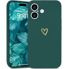 for iPhone 16 Pro Max Case Cute Slim Shockproof Phone Case with Wireless Charging Support and Protection, Green