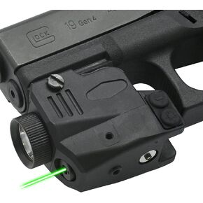 HiLight - Tactical P5GL - 400 Lumens Strobe Flashlight & Single (Green) Laser with Magnetic Charger - Extension Rail Mount Light & Precision Laser Class of IIIA, <5mW