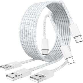 [MFi Certified] Car Carplay Cable for iPhone 16, 3 Pack 60W USB to USB C Cable Nylon Braided iPhone 16 Car Charger Cord for iPhone 16/16 Plus/16 Pro/16 Pro Max/15/15 Plus/15 Pro/15 Pro Max, 6FT White