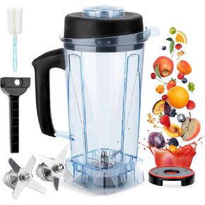 64 oz Blender Pitcher Replacement Parts with Grinding and Crushing Blades with Blade Wrench, 5200 6500 E320 E520 Aspire Creations Professional VM0101