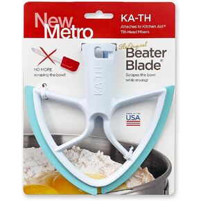 New Metro Design KA-THAQ Original Beater Blade Compatible w/KitchenAid 4.5-5 Qt Tilt-Head Stand Mixers, Aqua