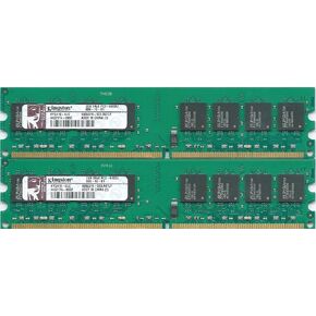 Kingston ValueRAM 4GB Kit (2x2GB Modules) 800MHz PC2-6400 DDR2 CL6 DIMM Desktop Memory (KVR800D2N6K2/4G)