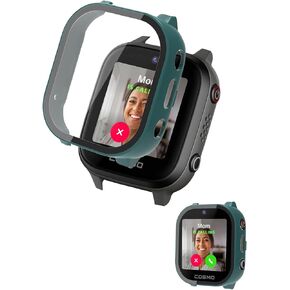 Case for JrTrack 4 Kids Smart Watch by Cosmo,NOUKAJU Screen Protector Smart Watch,Built-in 9H Tempered Glass Film, Hard PC,Easy to Install,Protective Cover for JrTrack 4 Kids Smart Watch(Green)
