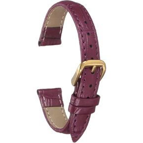 uxcell Leather Watch Band Embossed Alligator Pattern Cowhide Watch Strap 6 Colors Multi-sizes Replacement with Spring Bars for Men and Women