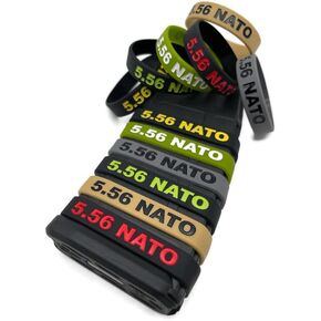 556 5.56mm Magazine Mag ID Silicone Band Multi Color Thick & Durable (Pack of 5)