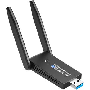 USB Wireless WiFi 6 Adapter for Desktop - 802.11ax 1800Mbps PC WiFi Adapter for Desktop, 5Ghz 2.4Ghz WiFi Adapter for Desktop PC USB Network Adapter for PC for Windows10/11
