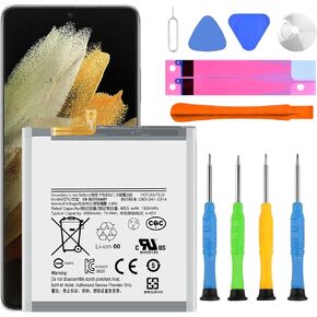 (Upgraded) Battery for Galaxy S21 Ultra,(2024 New Version) 5000mAh EB-BG998ABY Replacement Battery for Galaxy S21 Ultra 5G SM-G998B/DS SM-G998U with Screwdriver Tool Kit