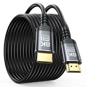 Long HDMI Cable 20 FT 8K, in-Wall CL3 Rated HDMI 2.1 Cable 20 Foot 48Gbps High Speed HDMI Cord with 8K@60Hz, 4K@120Hz, HDCP 2.2&2.3, HDR10+, eARC for Roku TV/Laptop/PS5/Monitor/HDTV/PC
