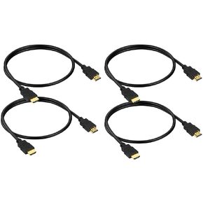 HDMI Cable 4 FT 4-Pack, 4K HDMI 2.0 Cable 4FT, Shielded HDMI 2.0 CL3 Rated Cord for Smart Monitor with Streaming TV, 4K, 1080P@144Hz,ARC & CL3 Rated | for Laptop, Monitor, PS5, PS4, Xbox, Soundbar