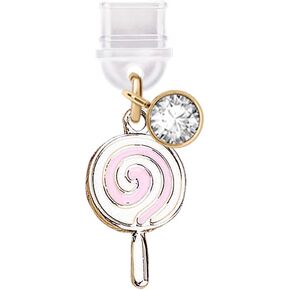 ELISE & FONDA TP349 Type-C USB Charging Port Anti Dust Plug Little Lollipop Cell Phone Charm for iPhone 15 and Samsung/OnePlus/Xiaomi/oppo Android Phones (Pink)