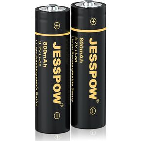 2 Pack 14500 Battery 3.7V Li-ion Rechargeable Battery, 800mAh 14500 Rechargeable Batteries 3.7V Battery for Flashlight, Toys etc.