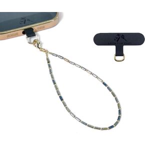Cell Phone Charm Beaded Phone Charms Beaded Bracelet Hand Strap Tiny Beads Chains Wrist Lanyard Wristlet Cylinder Bead Charm (Gloss Midnight Purple)