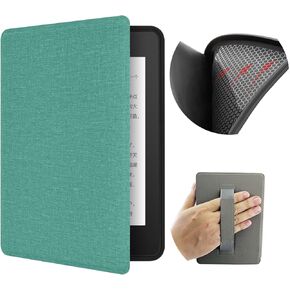 Case for 7" Kindle Paperwhite with Hand Strap - Ultra Slim PU Leather Smart Cover with Auto Sleep and Wake for Kindle Paperwhite 12th Generation - 2024 Release (Green)