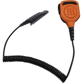 Two Way Radio Shoulder Mic Remote Speaker Microphone with 3.5mm Audio Jack for Motorola ht750 ht1250 Walkie Talkie (Orange), RE026