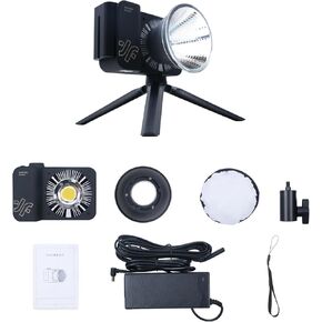 LED Video Light, 100W COB Bi Color Continuous Output Pocket Light with 2.4G&APP Control, Zhiyun Mount, 2700K-7500K 10 Effects Monolight for Filmmaking Live Streaming