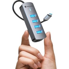 Yottamaster USB C to USB Hub 4 Ports, Type C to USB 3.0 Hub 4 Ports, USB C Splitter for Laptop,Thunderbolt 3/4 Data USB Hub Compatible with Laptops, Phones, Tablets, Flash Drive, Keyboard, Mouse