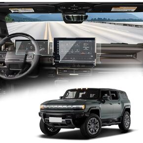 Tempered Glass Center Control Touch Screen Protector Speedometer Screen Protector Foils for 2024+ Hummer EV Accessories Anti-Glare Anti-Fingerprint HD Transmittance 2PC
