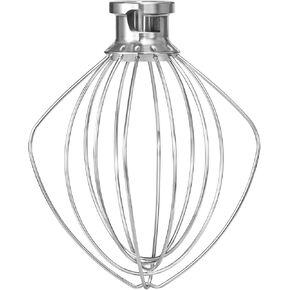 K45WW Wire Whip Attachment Fits KitchenAid Tilt-Head Stand Mixer 6-Wire Whisk Whip Replace, Stainless Steel, Egg Heavy Cream Beater, Cakes Mayonnaise Whisk (Dishwasher Safe)