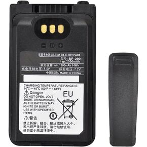 BP-290 Battery with Belt Clip for Icom Radios IC-F52D IC-F62D IC-M85 IC-F3400D BP-294 Replacement Li-ion Battery 2000mAh/7.2V
