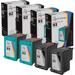 LD Products Remanufactured Ink Cartridge Replacements for HP 92 & HP 93 (2 Black, 2 Color, 4Pk) Compatible with 5420 5420v 5440 5440v 5440xi 5442 D4145 D4155 D4160 D4163 D4168 1507 1510 1510v 1510xi