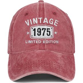 50th Birthday Gifts for Men Women Hats Vintage 1974 Limited Adition Red