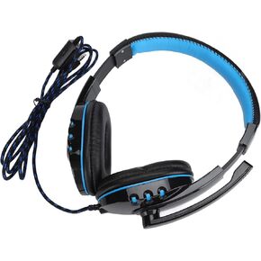 Wire Gaming Headset with Adjustable Mic, High Sound Quality Over Ear Headhones HiFi StereoNoise CancellingComfortable Earmuffs, 3.5mm Jack, for PUBG PC Mobile Phones