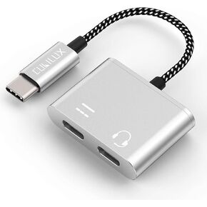 Cubilux USB C to Dual USB C Splitter for Audio/Charging/Data Syncing, Double Type C Headphone Charger Compatible with iPhone 15 pro iPad 10 iPad Pro/Air 5 4/Mini 6