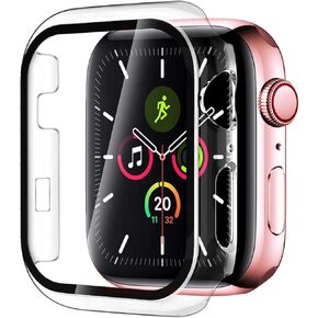 Smiling 2 Pack Case Compatible with Apple Watch Series 3 & Series 2 42mm with Built in Tempered Glass Screen Protector-All Around Hard PC Case Overall Protective Cover- Clear