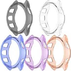Intended for Garmin Forerunner 165/165 Music Case TPU Rugged Frame Bumper Anti-Scratch Protective Shell for Forerunner 165/165 Music Watch Cover Accessories (5PACKS)