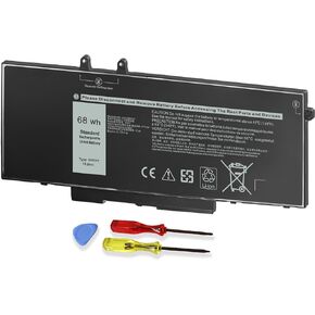 Emanjor 68Wh 3HWPP 15.2V Laptop Battery Replacement for Dell Latitude 5501 5510 5511 5401 5410 5411, Precision 3551 3550 3541, Inspiron 7706 2-in-1, Inspiron 17 7500 7506 2-in-1 Black 451-BCNN 10X1J