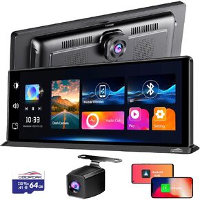 K2 PRO 11.3''Wireless Apple CarPlay Screen for Car & 4K Dash Cam Portable Android Auto Car Stereo, Car Audio Receivers 1080P Backup Camera, Bluetooth/GPS Navigation/AirPlay/Googel/Siri