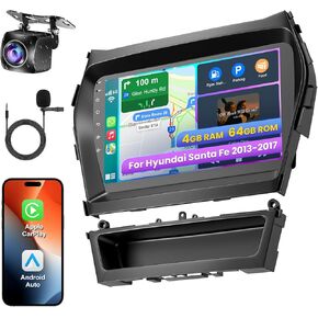 Android 13 Car Stereo لـ Hyundai Santa Fe 2013-2017 ، بناء في Carplay Wireless/Wired Carplay & Android Auto Bluetooth5 in Kuwait