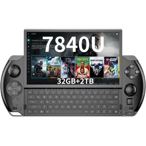 GPD Win 4 2024 [AMD Ryzen 7 7840U-32GB+2TB] 6 Inches Mini Handheld Win 11 PC Game Console Gameplayer 1920X1080 Touchscreen Laptop Tablet PC Black