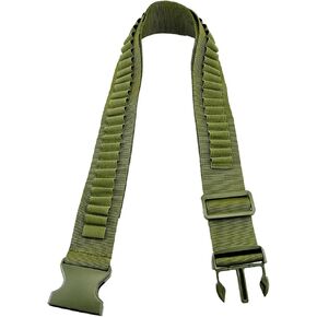 Ammo Belt, 50 Rounds Rifle Cartridge Belt 410 Shell Holder, Adjustable Bullet Belt Tactical Ammo Carrier Hunting Shooting Accessories for .357 .38 9mm .410 .270 30-30